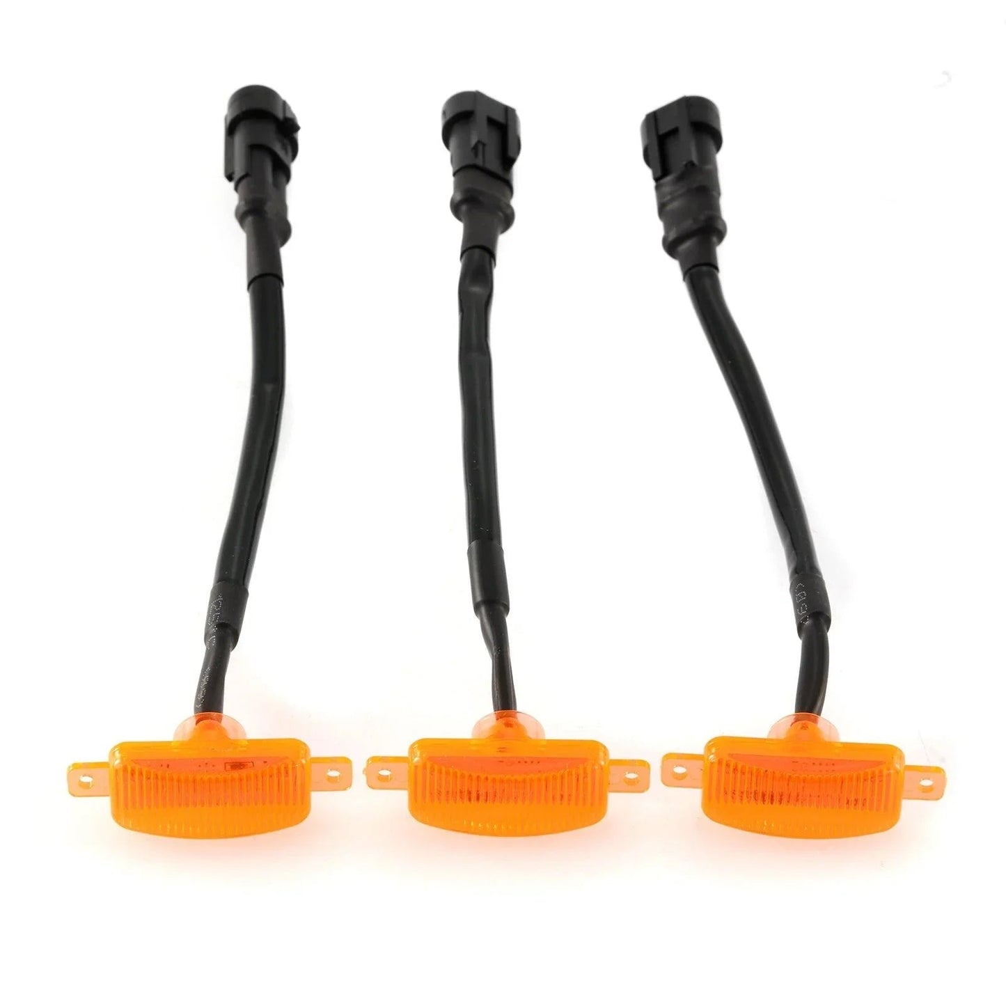 (3pcs/set)  LED Front Grille Lights Raptor Style Amber Light Fit for GMC Sierra 2500 HD 2016-2021 (Amber shell/ Smoked shell）