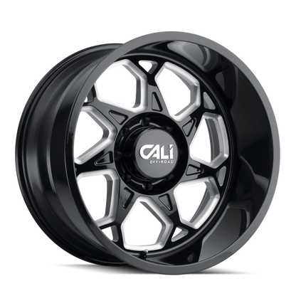 Cali Off-Road 9111 Sevenfold 20x12 / 6x135 BP / -51mm Offset / 87.1mm Hub Gloss Black Milled Wheel
