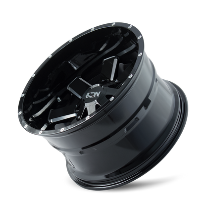 ION 141 20x9 / 8x165.1 BP / 18mm Offset / 130.8mm Hub Gloss Black Milled Wheel