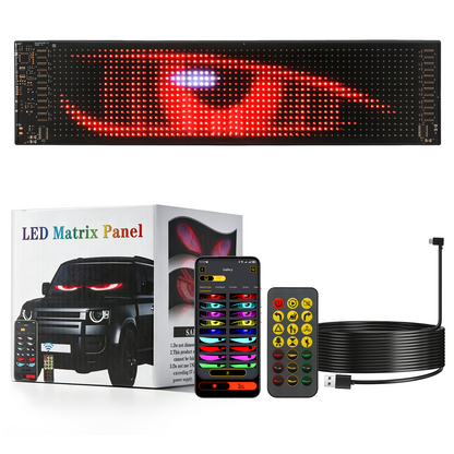 🆕 Single Pack LED Flexible Programmable Car Screen Light USB APP Control Devil's Eye Atmosphere 14.72x3.62in for Windshield Decoration