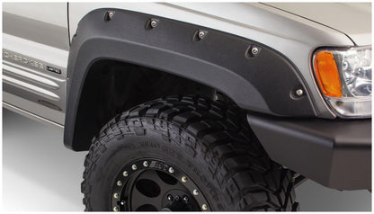 Black Jeep Cutout Style Textured Finish Front Fender Flares For 1999-2004 Jeep Grand Cherokee Bushwacker