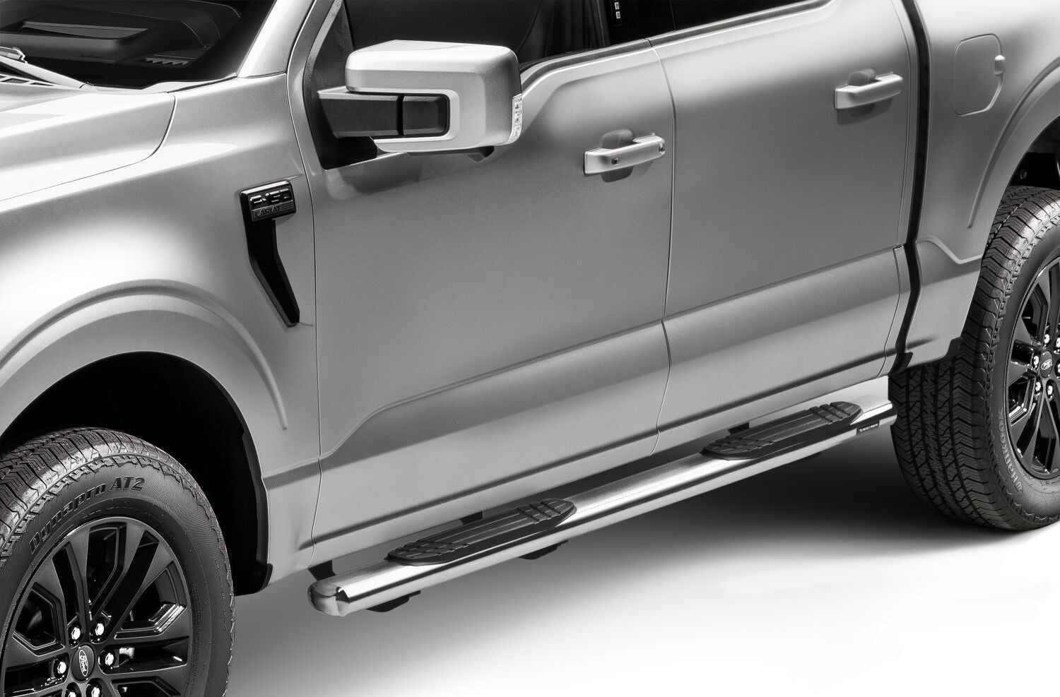 4 Inch 1000 Series SideSteps & Bracket Kit Stainless Steel 2015-2026 Ford F-150/ F-250/F-350 Go Rhino