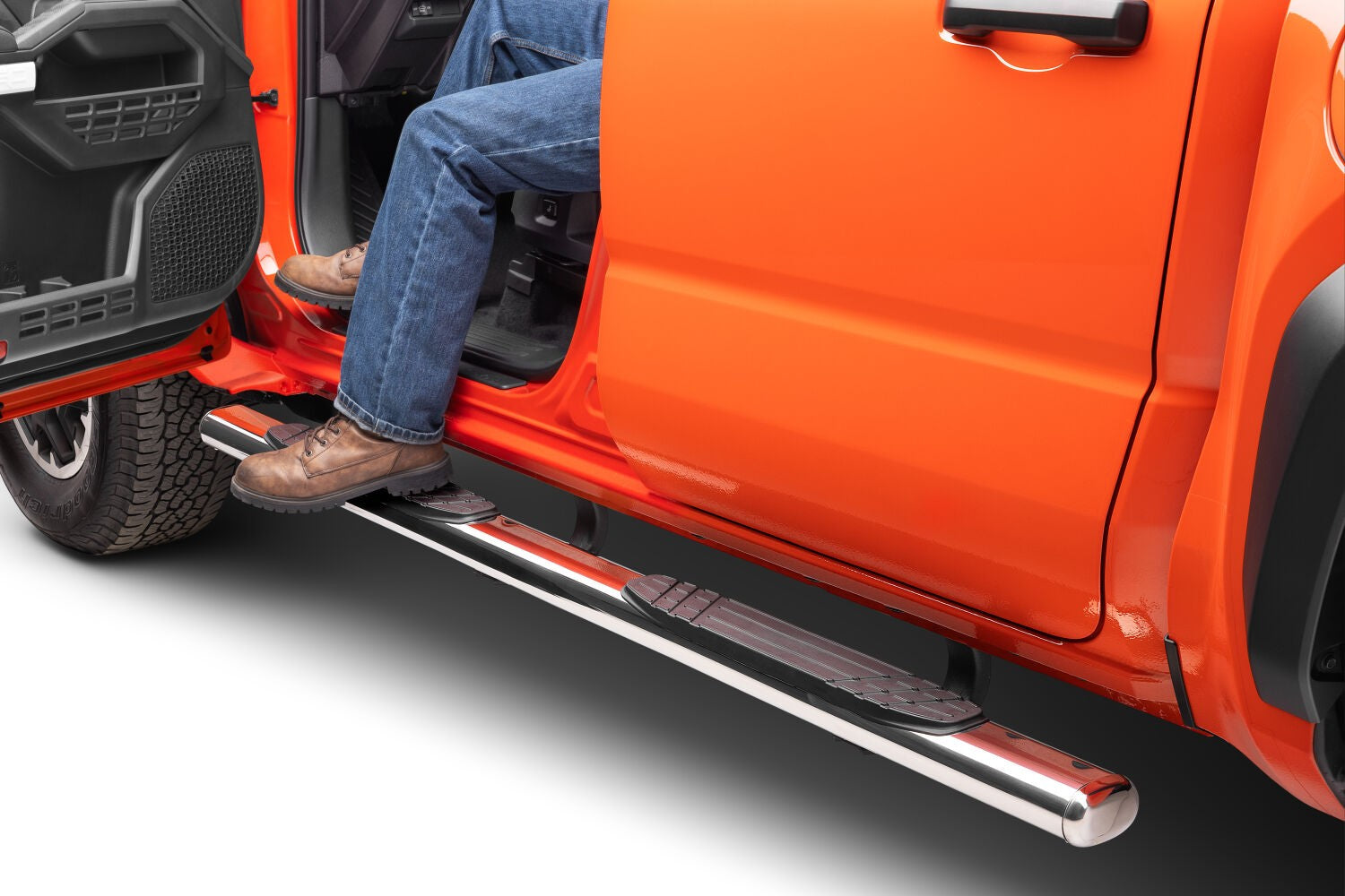 4 Inch 1000 Series SideSteps & Bracket Kit Stainless Steel 2024-2026 Toyota Tacoma Go Rhino