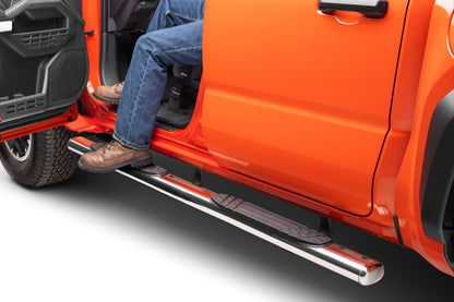 4 Inch 1000 Series SideSteps & Bracket Kit Stainless Steel 2024-2026 Toyota Tacoma Go Rhino