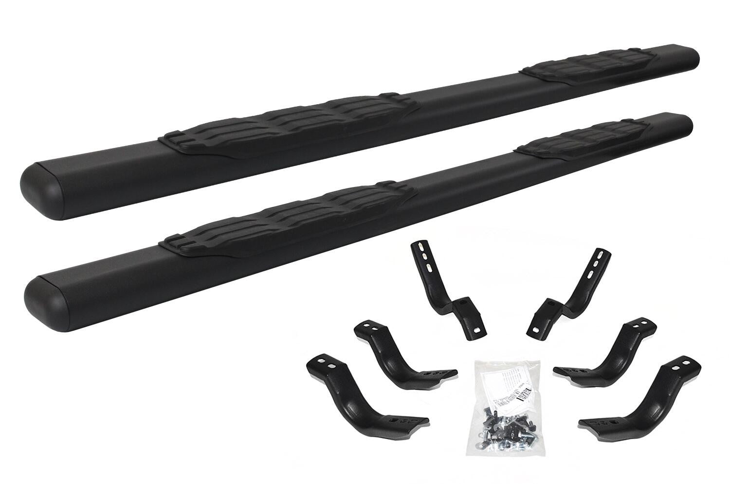 5 Inch 1000 Series Side Steps with Mounting Brackets Kit Textured Black 2019-2026 Silverado/Sierra 1500/2500 HD Crew Cab Go Rhino