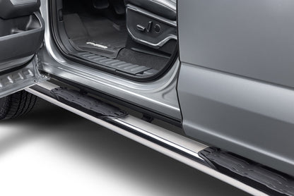 5 Inch 1000 Series Side Steps with Mounting Brackets Kit Polished Stainless Steel 2015-2026 Ford F-150/ F-250/F-350 Go Rhino