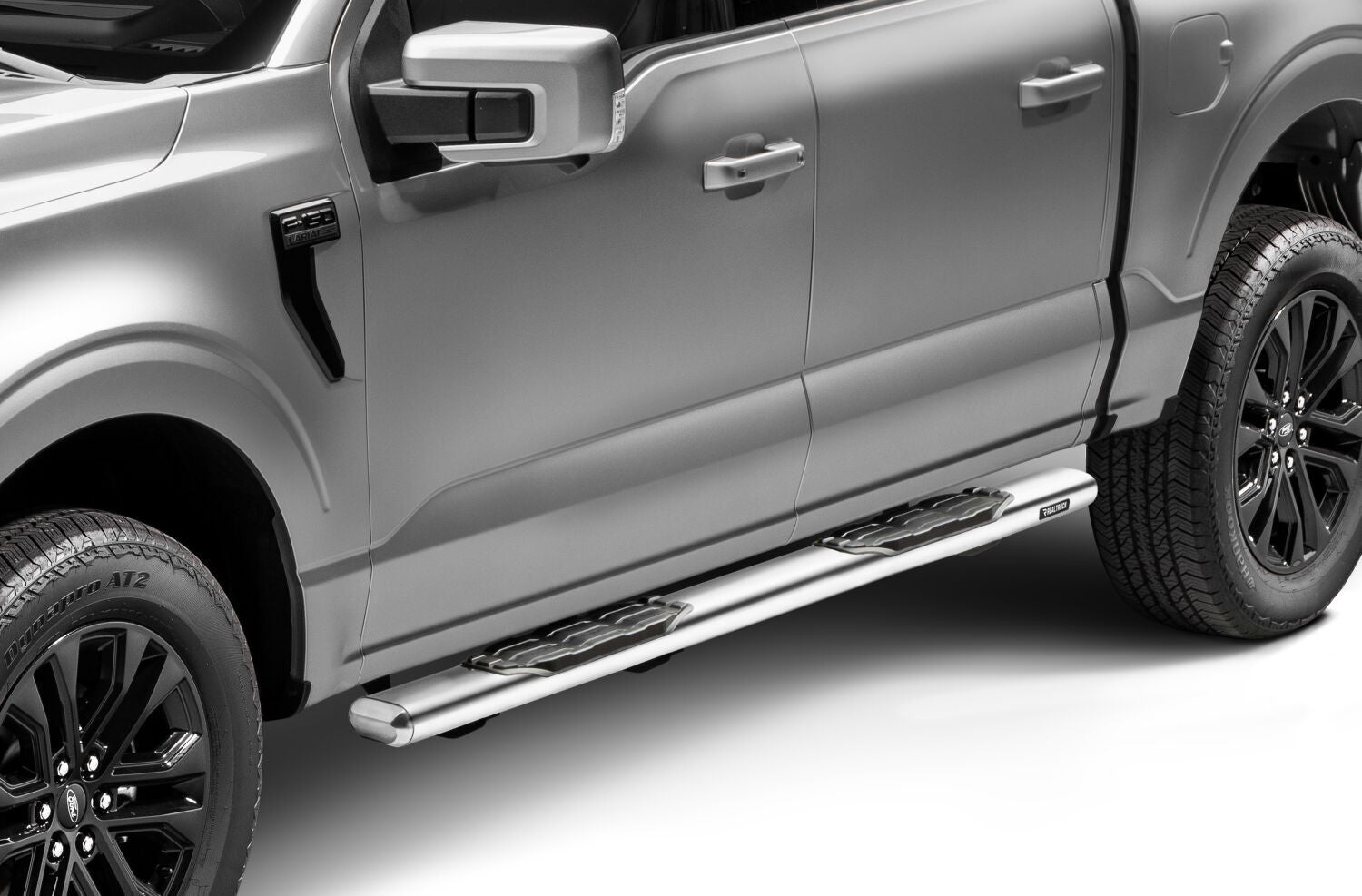 5 Inch 1000 Series Side Steps with Mounting Brackets Kit Polished Stainless Steel 2015-2026 Ford F-150/ F-250/F-350 Go Rhino