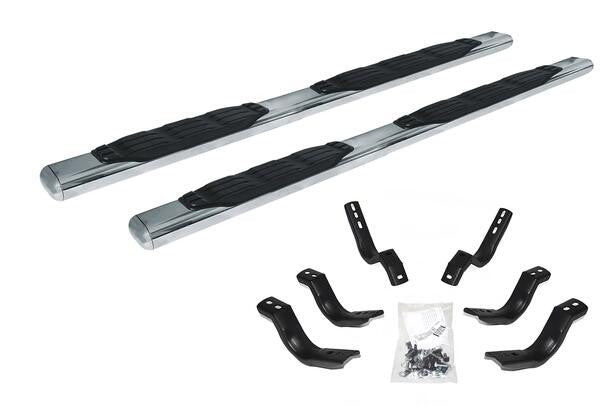 5 Inch 1000 Series Side Steps with Mounting Brackets Kit Polished Stainless Steel 2005-2026 Nissan Frontier Go Rhino