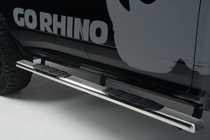 5 Inch 1000 Series Side Steps with Mounting Brackets Kit Polished Stainless Steel 2015-2018 Ram 1500 Go Rhino