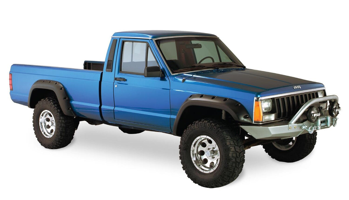 Black Jeep Cutout Style Textured Finish 4-Piece Fender Flare Set For 1984-2001 Jeep Cherokee 2-Door Bushwacker