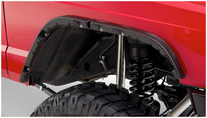 Black Jeep Flat Style Textured Finish 4-Piece Fender Flare Set For 1984-2001 Jeep Cherokee Bushwacker