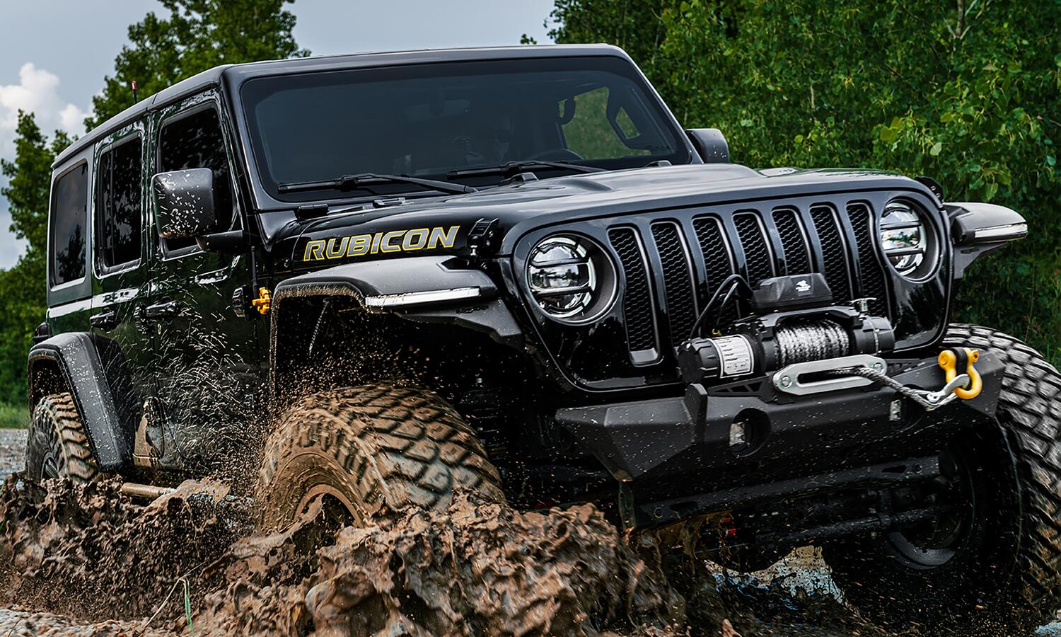 Black Hyperform Flat Style Textured Finish 4 Pc Set Fender Flares For 2018-2023 Jeep Wrangler Bushwacker