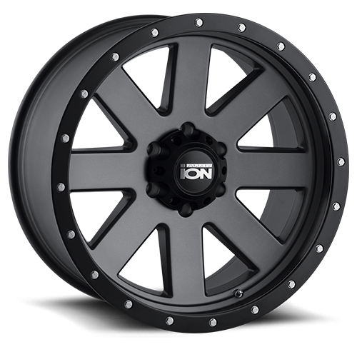 Cast Aluminum Wheels 134 GY 20x10 Black Beadlock Matte Gunmetal Gray ION Wheels