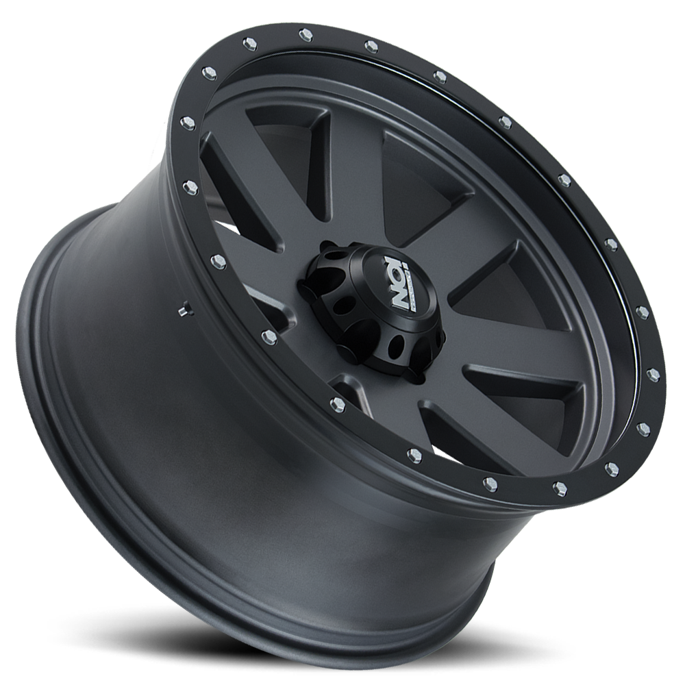 Cast Aluminum Wheels 134 GY 20x9 Black Beadlock Matte Gunmetal Gray ION Wheels