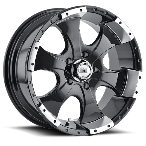 Cast Aluminum Wheels 136 BK 15x6 Machined Lip Black ION Wheels