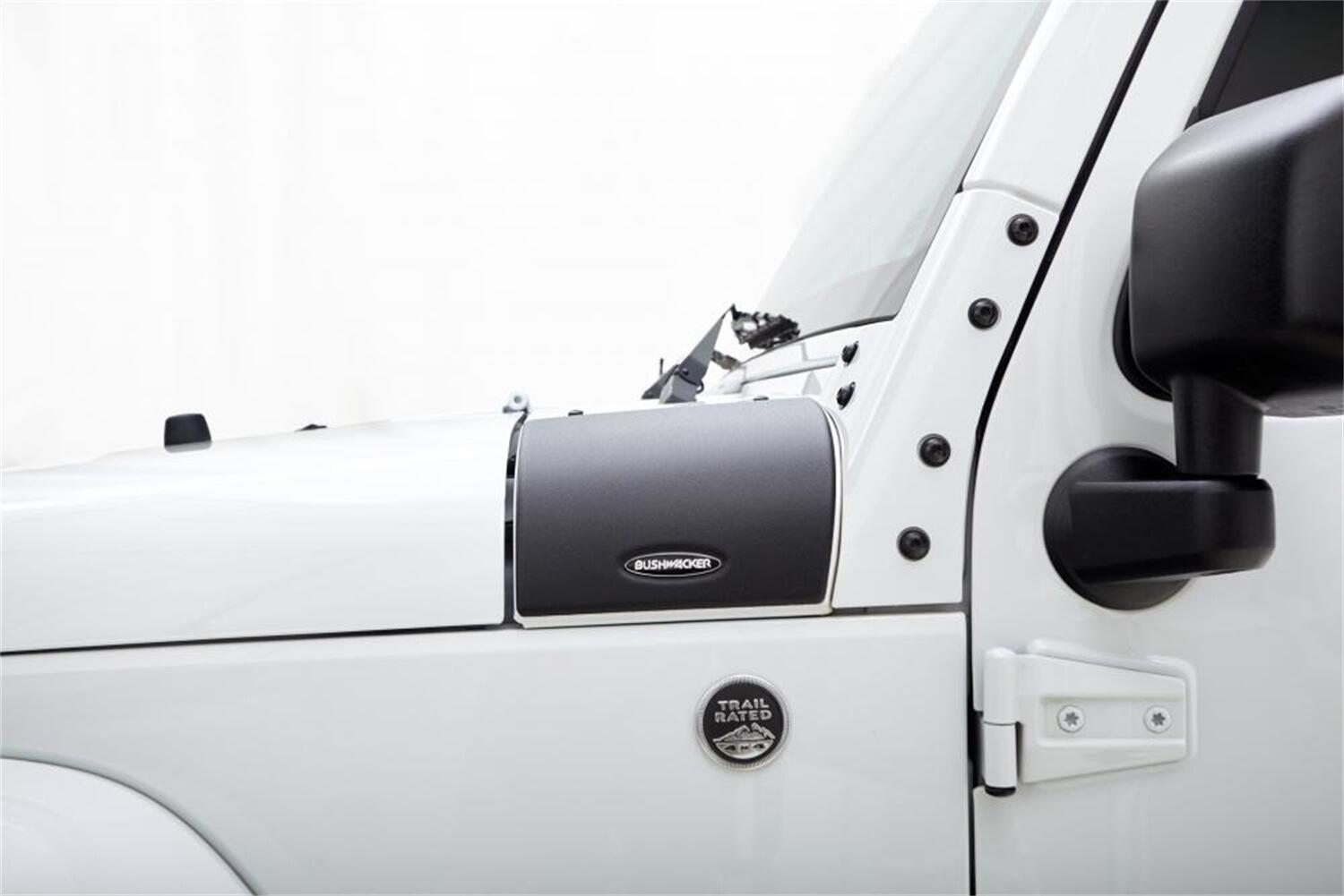 Black Trail Armor Cowl Covers For 2007-2018 Jeep Wrangler JK, 2-Door And 4-Door, Pair Bushwacker