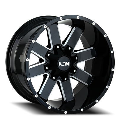 Cast Aluminum Wheels 141 GB 20x10 Milled Spokes Gloss Black ION Wheels