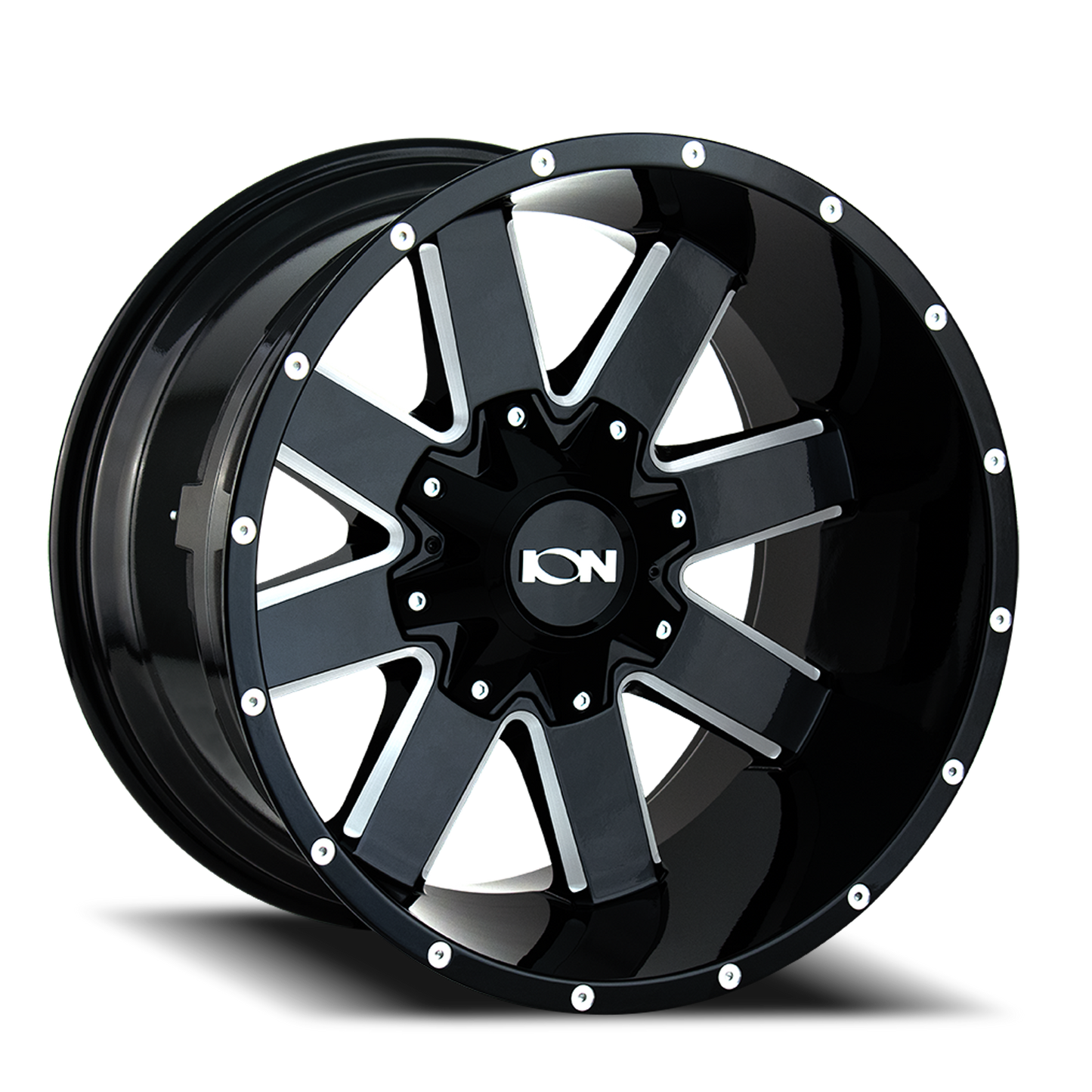 Cast Aluminum Wheels 141 GB 17x9 Milled Spokes Gloss Black ION Wheels