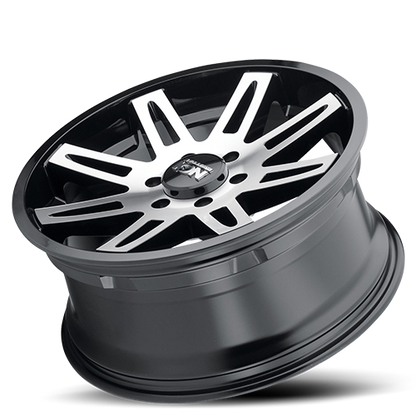 Cast Aluminum Wheels 142 BK 20x9 Machined Spokes Black ION Wheels
