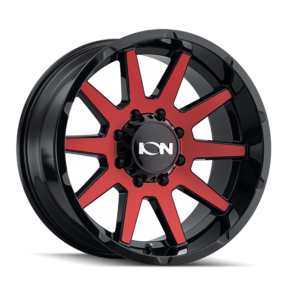 Cast Aluminum Wheels 143 RD 20x9 Red Machined Face Gloss Black ION Wheels