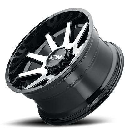 Cast Aluminum Wheels 143 GBM 17x9 Machined Face Gloss Black ION Wheels