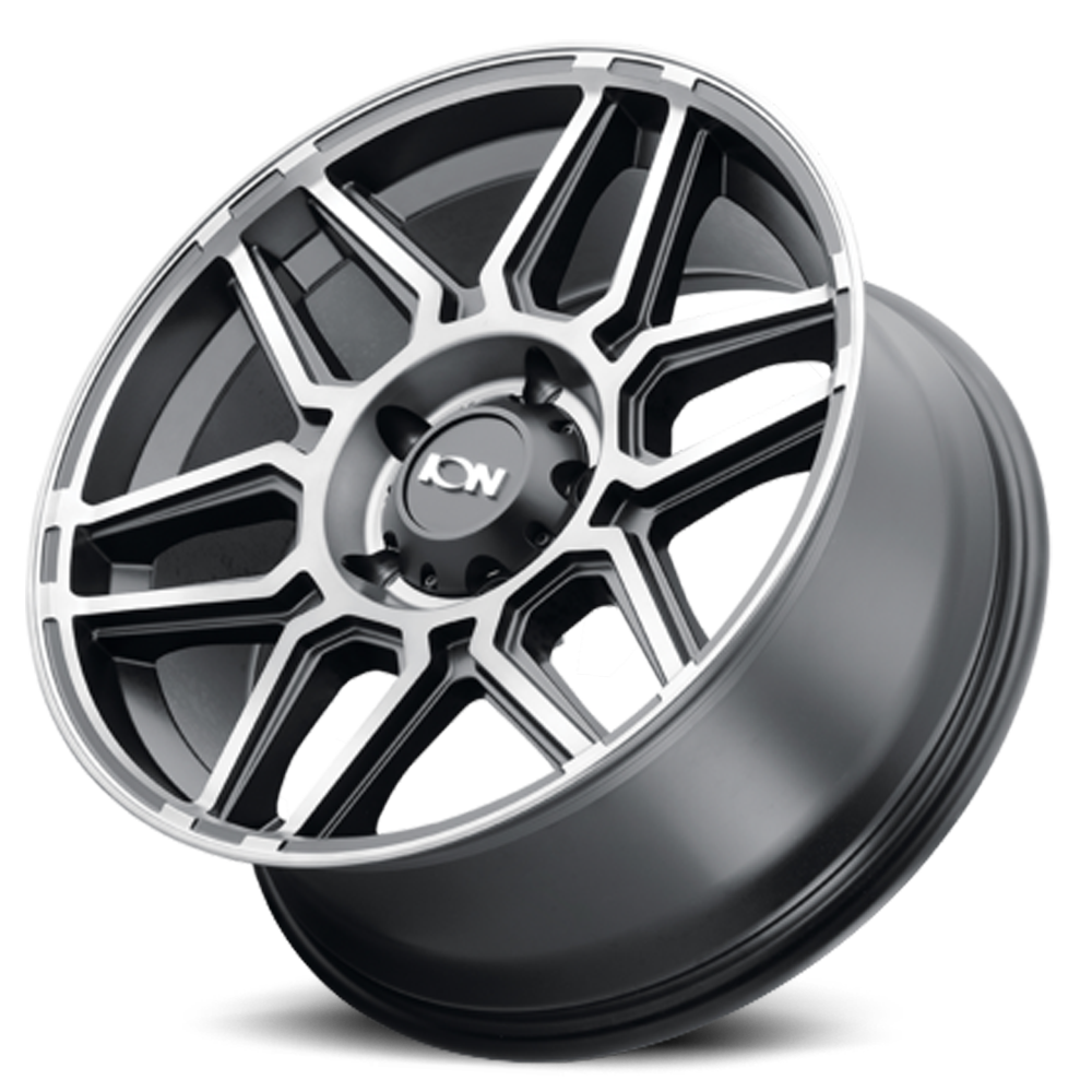 Cast Aluminum Wheels 146 MB 17x9 Machined Dark Tint Matte Black ION Wheels