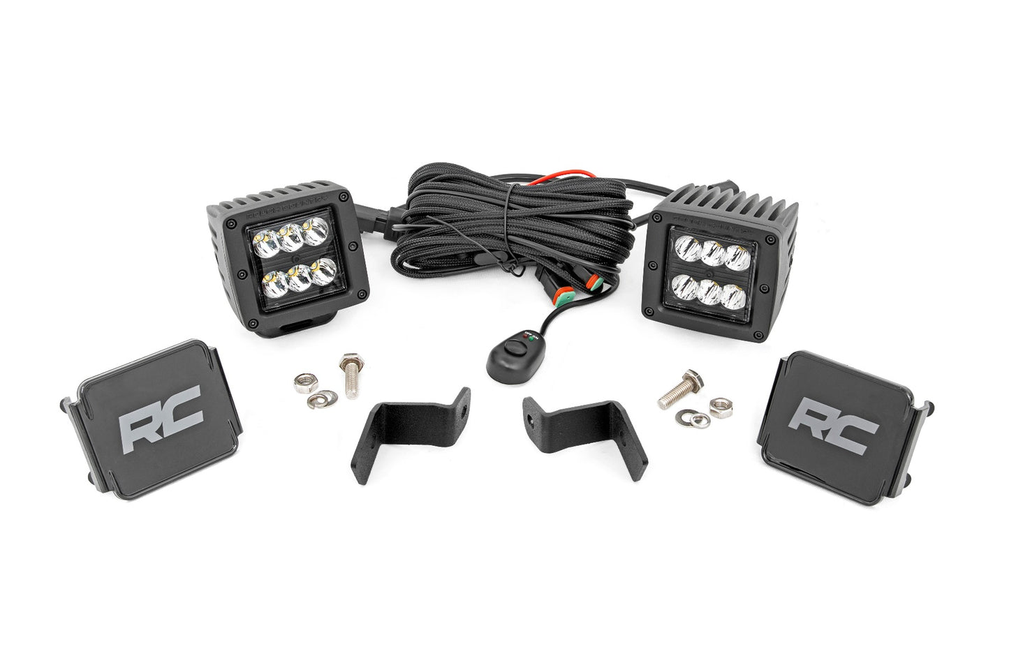 LED Light Kit | Ditch Mount | 2" Black Pair | Spot | Ford F-150 (15-26)/F-150 Lightning (22-26)