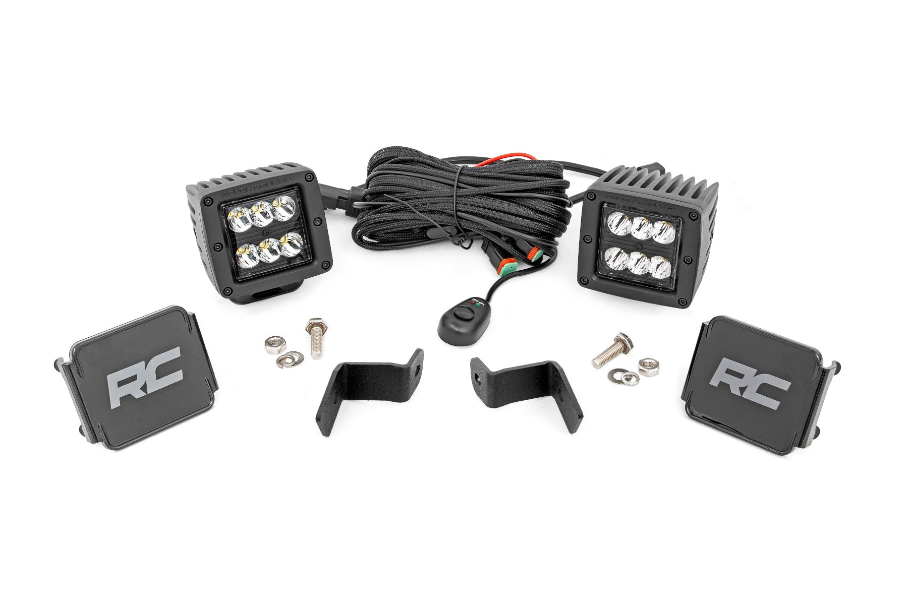 LED Light Kit | Ditch Mount | 2" Black Pair | Spot | Ford F-150 (15-26)/F-150 Lightning (22-26)