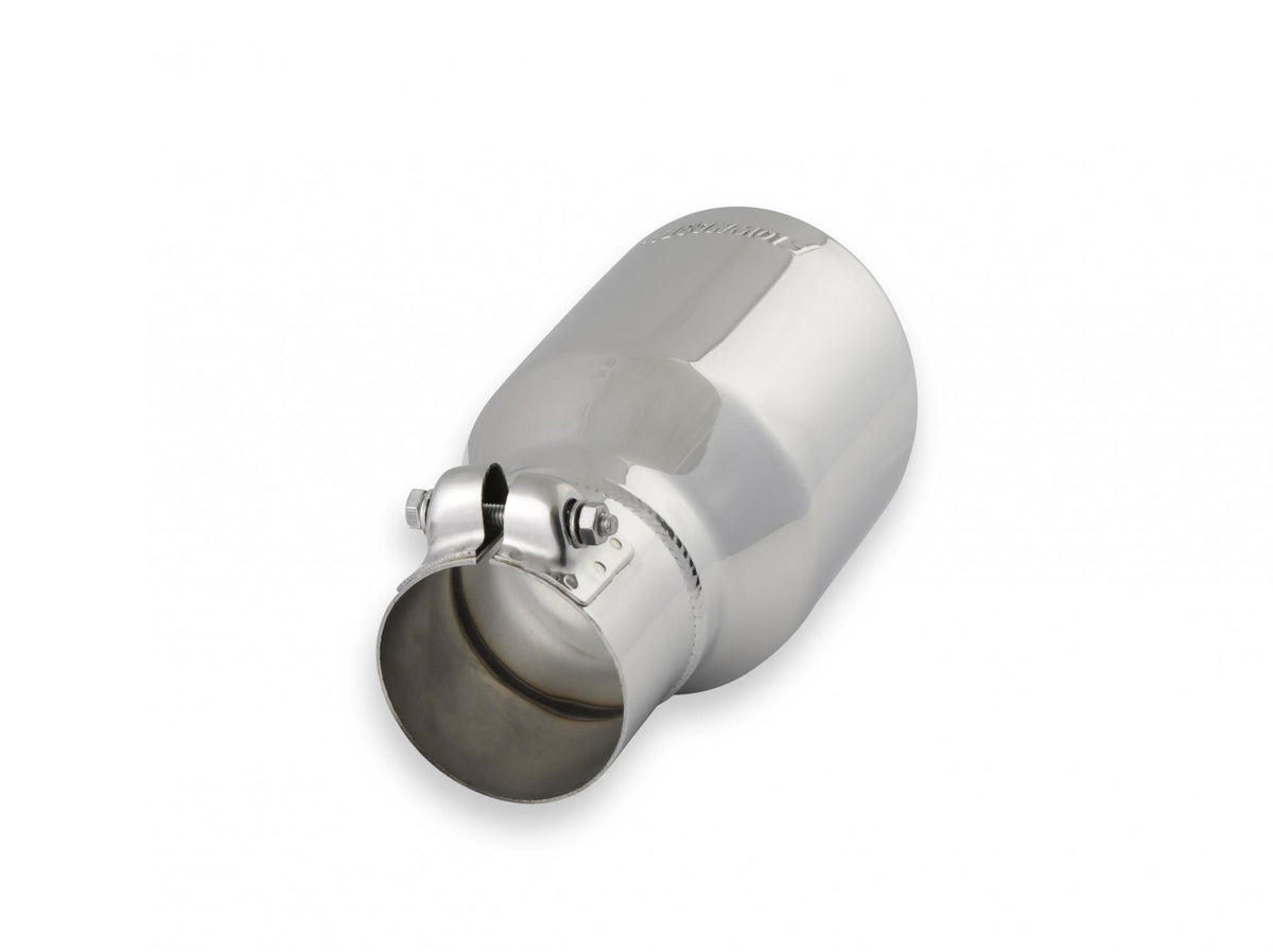 Exhaust Tip Exhaust Tip 4.00 Inch Rolled Angle Polished SS Fits 2.50 Inch Tubing Clamp On Flowmaster