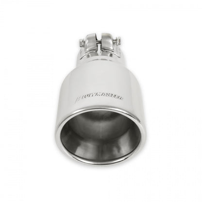 Exhaust Tip Exhaust Tip 4.00 Inch Rolled Angle Polished SS Fits 2.50 Inch Tubing Clamp On Flowmaster