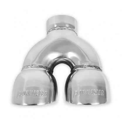Exhaust Tip Exhaust Tip Dual 3.5 Inch Rolled Angle Polished SS Fits 2.50 Inch Tubing-Weld On Flowmaster