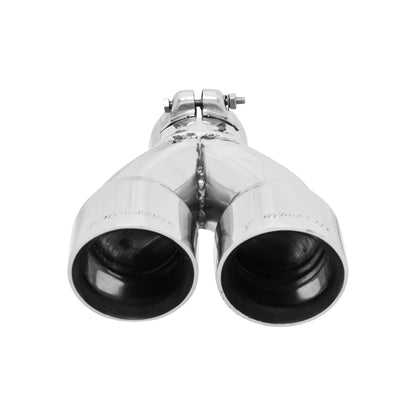 Exhaust Tip Exhaust Tip 3.00 In Dual Angle Cut Polished SS Fits 2.50 Inch Left Clamp On Flowmaster