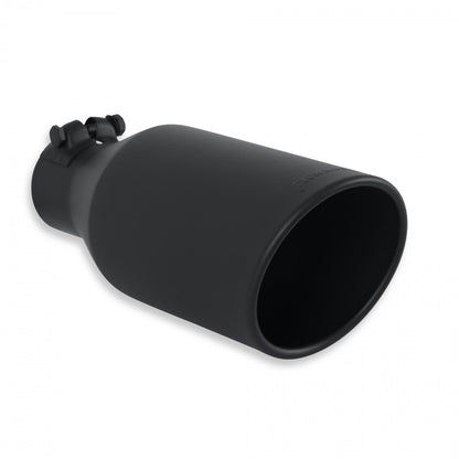 Exhaust Tip Exhaust Tip 4.5 Inch Black Angle Cut Fits 2.5 Inch Tubing, 11.00-In Long Clamp On Flowmaster