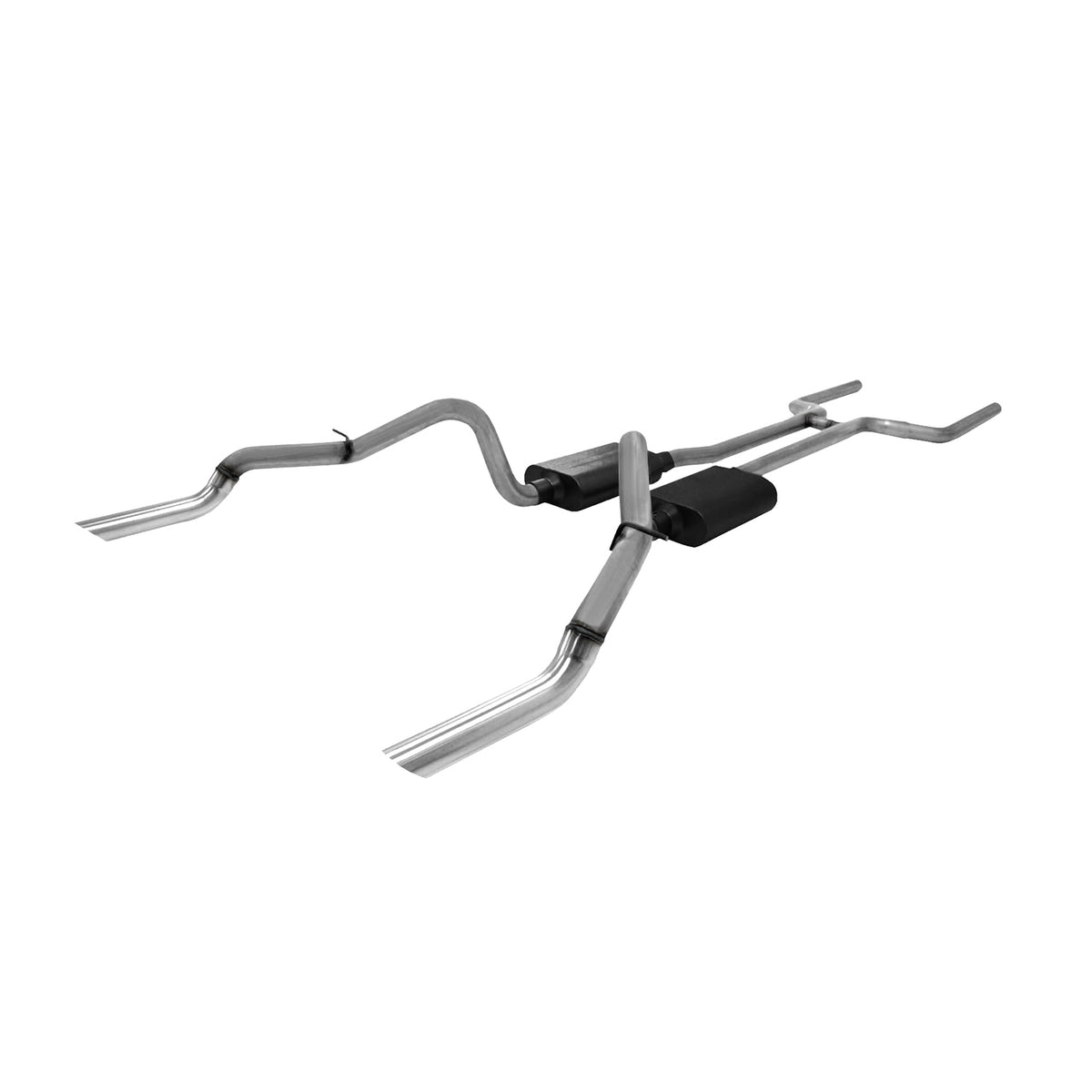 American Thunder Crossmember-Back Exhaust System Fits 1969 Chevrolet Camaro And Pontiac Firebird With V8 Engine, 2.5 Inch Aluminized Pipes Aggressive To Moderate Sound Flowmaster