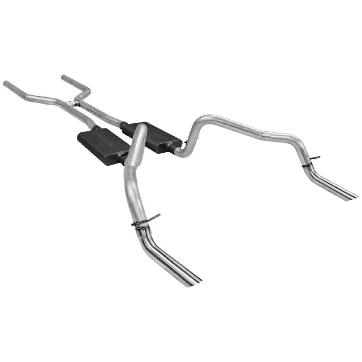 American Thunder Crossmember-Back Exhaust System Fits 1970-1974 Chevrolet Camaro And Pontiac Firebird With V8 Engine 2.50 Inch Aluminized Steel Aggressive To Moderate Sound Flowmaster