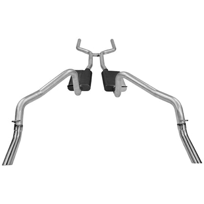 American Thunder Crossmember-Back Exhaust System Fits 1970-1974 Chevrolet Camaro And Pontiac Firebird With V8 Engine 2.50 Inch Aluminized Steel Aggressive To Moderate Sound Flowmaster