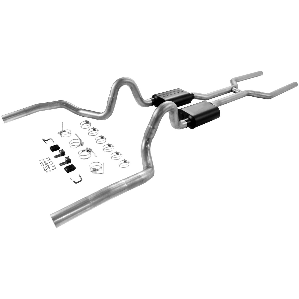 American Thunder Crossmember-Back Exhaust System Fits 1968-1972 GM A-Body, 3.00 Inch Aluminized Steel - Flowmaster