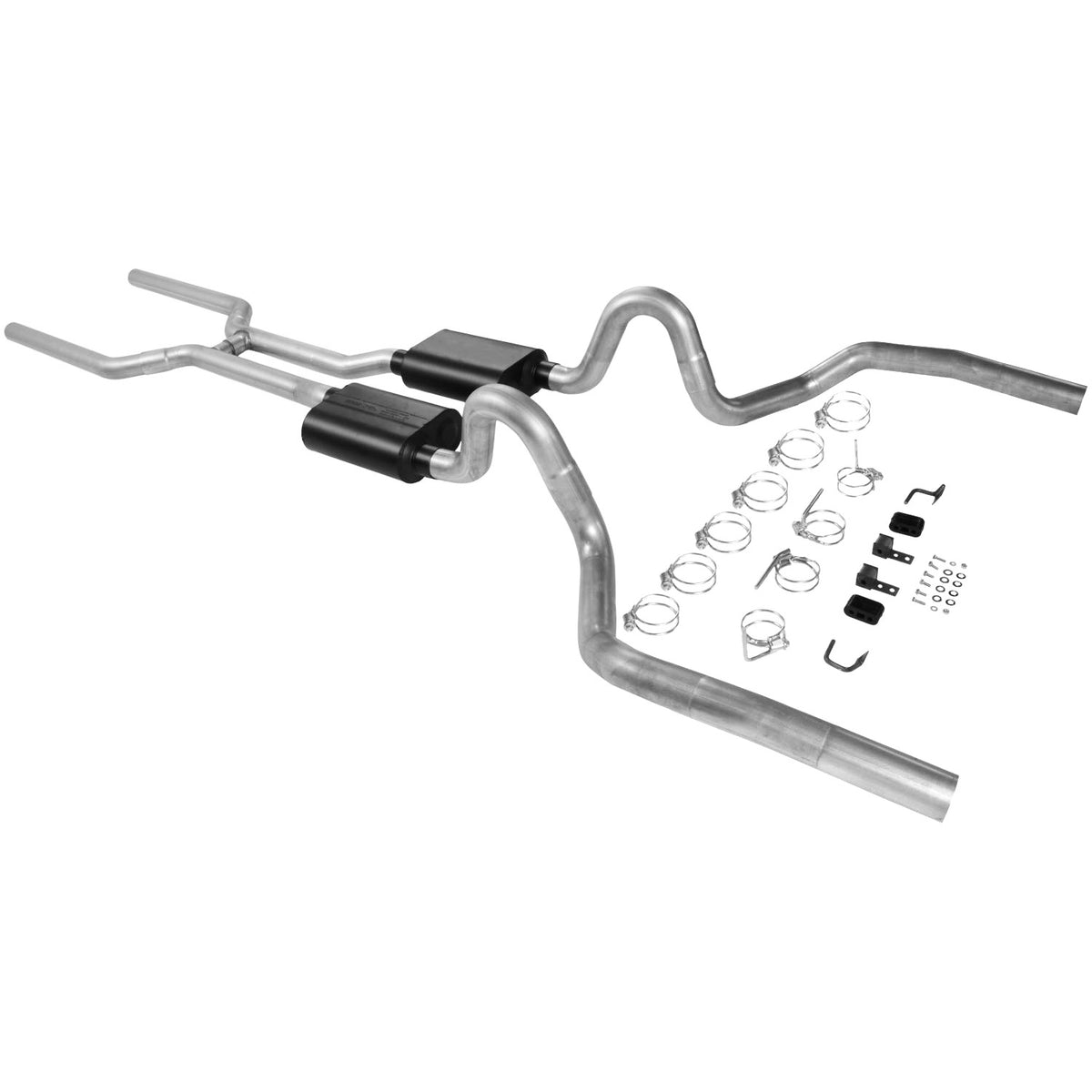 American Thunder Crossmember-Back Exhaust System Fits 1968-1972 GM A-Body, 3.00 Inch Aluminized Steel - Flowmaster