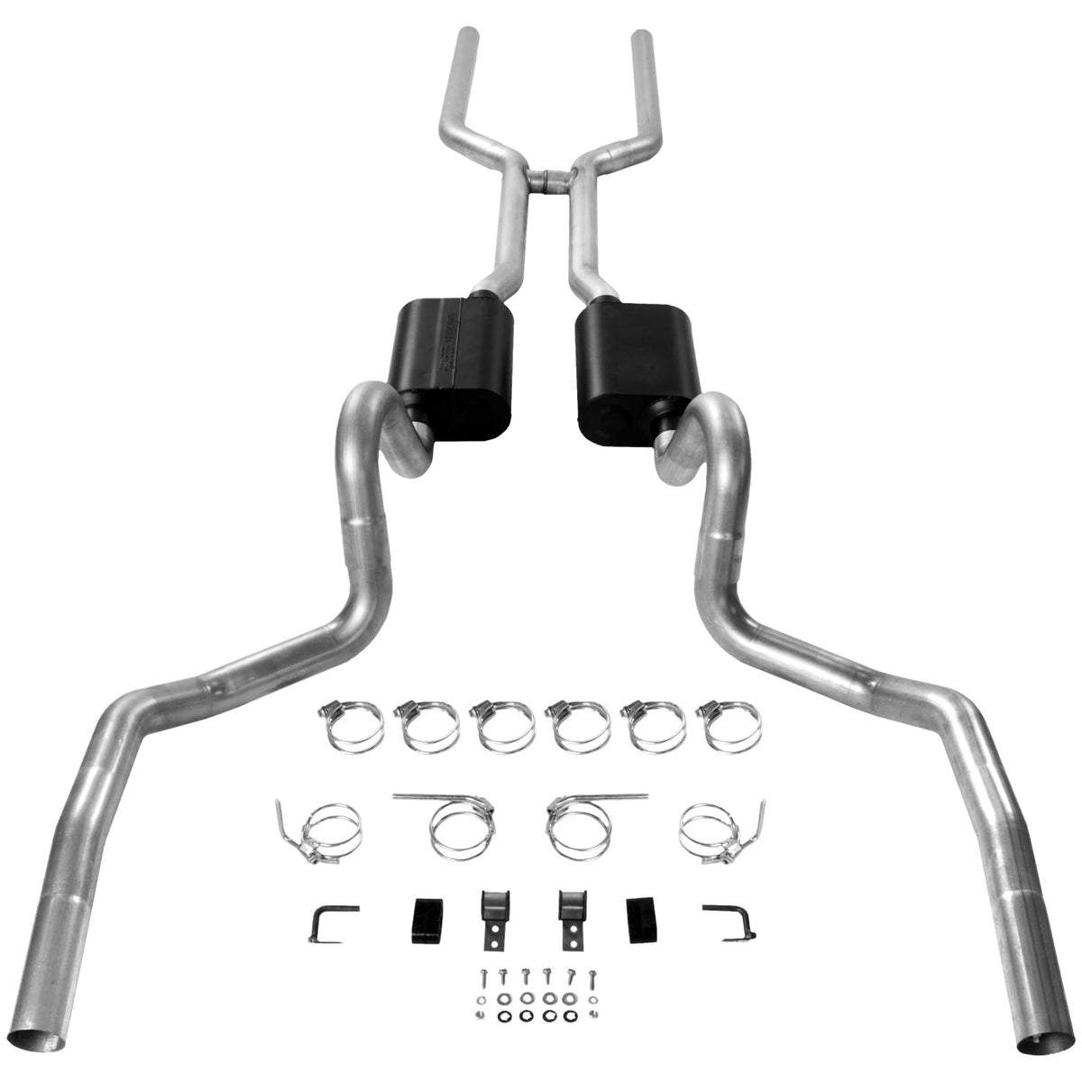 American Thunder Crossmember-Back Exhaust System Fits 1968-1972 GM A-Body, 3.00 Inch Aluminized Steel - Flowmaster