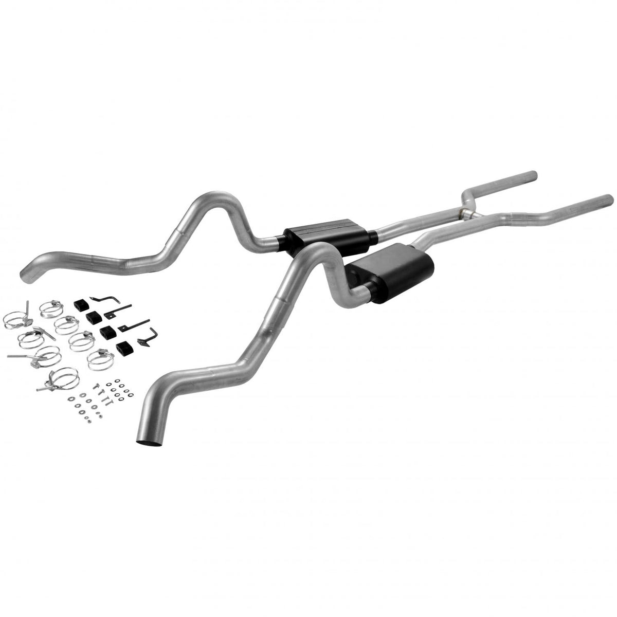 American Thunder Crossmember-Back Exhaust System Fits 1964-1967 GM A-Body With A V8 Engine 3.0 Inch Aluminized Pipes Aggressive Sound Flowmaster