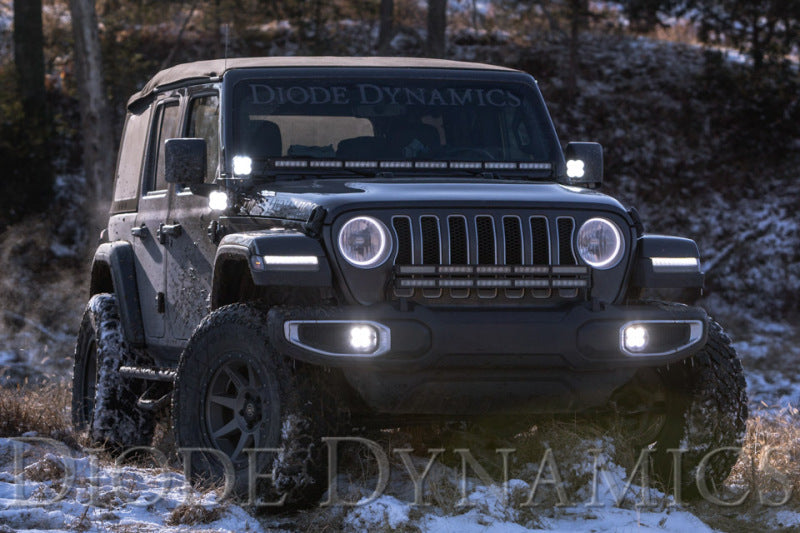 Diode Dynamics 18-21 Jeep JL Wrangler/Gladiator SS3 Cowl LED Bracket Kit - Yellow Pro