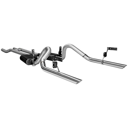 American Thunder Crossmember-Back Exhaust System Fits 1964-1966 Ford Mustang With A V8 Engine, 2.5 Inch Aluminized Pipes Aggressive To Moderate Sound Flowmaster