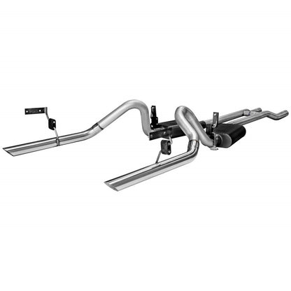 American Thunder Crossmember-Back Exhaust System Fits 1964-1966 Ford Mustang With A V8 Engine, 2.5 Inch Aluminized Pipes Aggressive To Moderate Sound Flowmaster