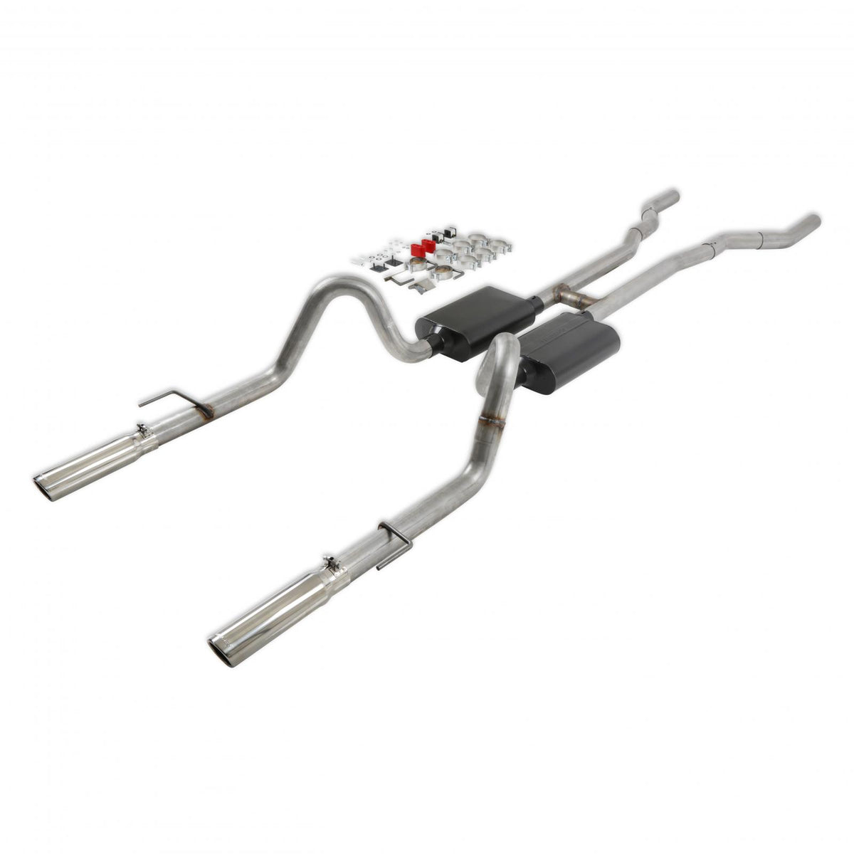 American Thunder Crossmember-Back Exhaust System Fits 1967-1970 Ford Mustang With V8 Engine And Headers. Aluminized Steel Aggressive To Moderate Sound Flowmaster