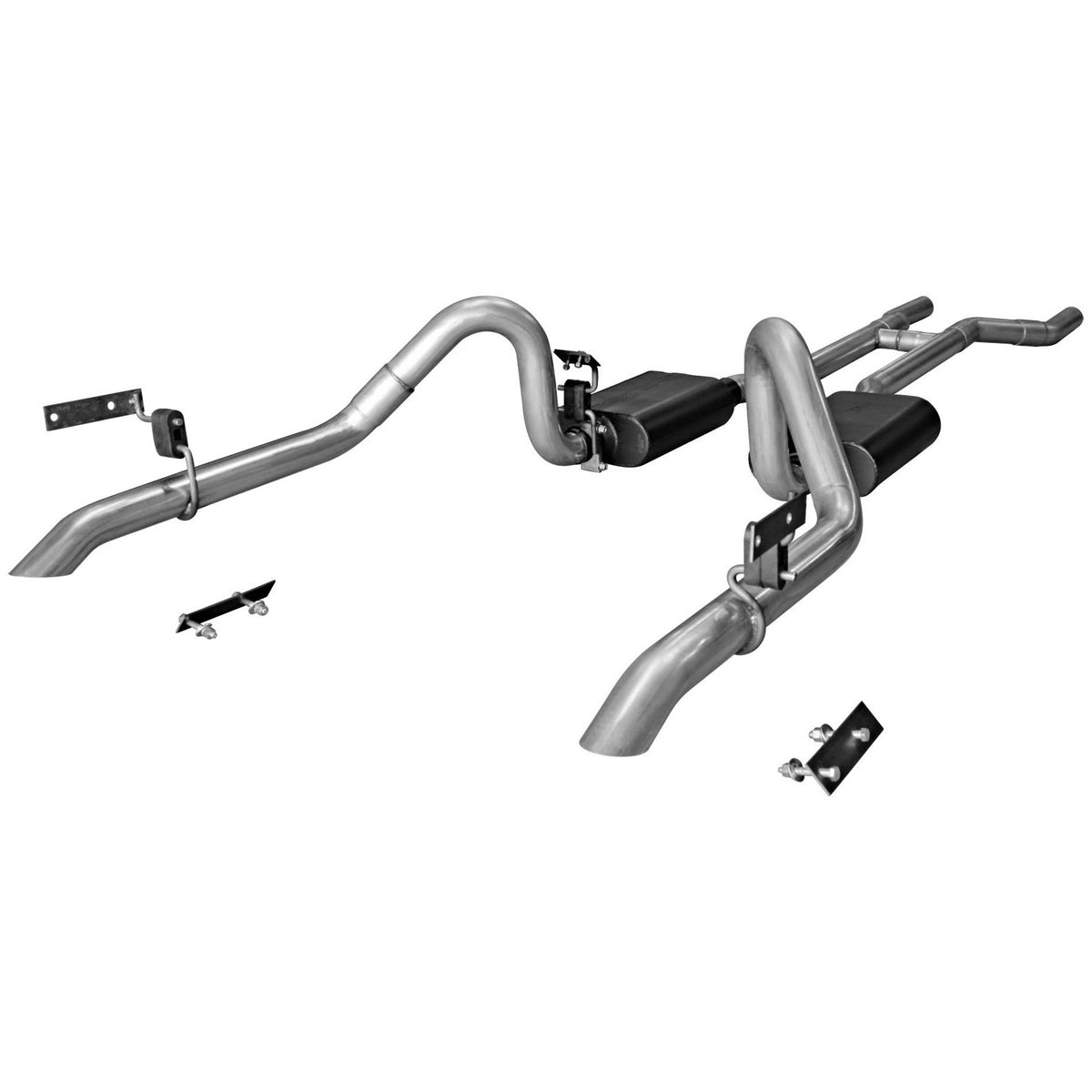 American Thunder Crossmember-Back Exhaust System 1967-1970 Ford Mustang With V8 Engine, 2.5 Inch Pipes Aggressive Sound Flowmaster