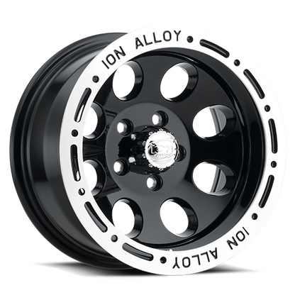Cast Aluminum Wheels 174 15x10 Machined Lip Black ION Wheels