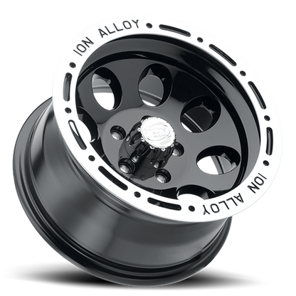 Cast Aluminum Wheels 174 15x8 Machined Lip Black ION Wheels