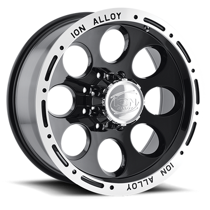 Cast Aluminum Wheels 174 15x8 Machined Lip Black ION Wheels