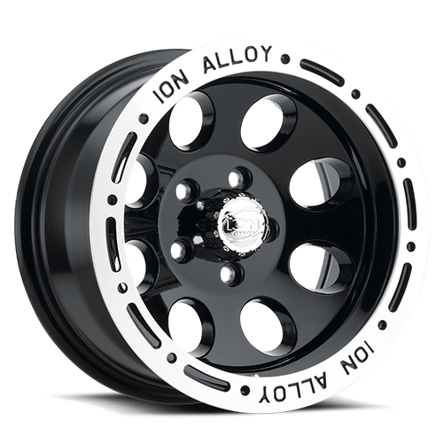 Cast Aluminum Wheels 174 17x9 Machined Lip Black ION Wheels