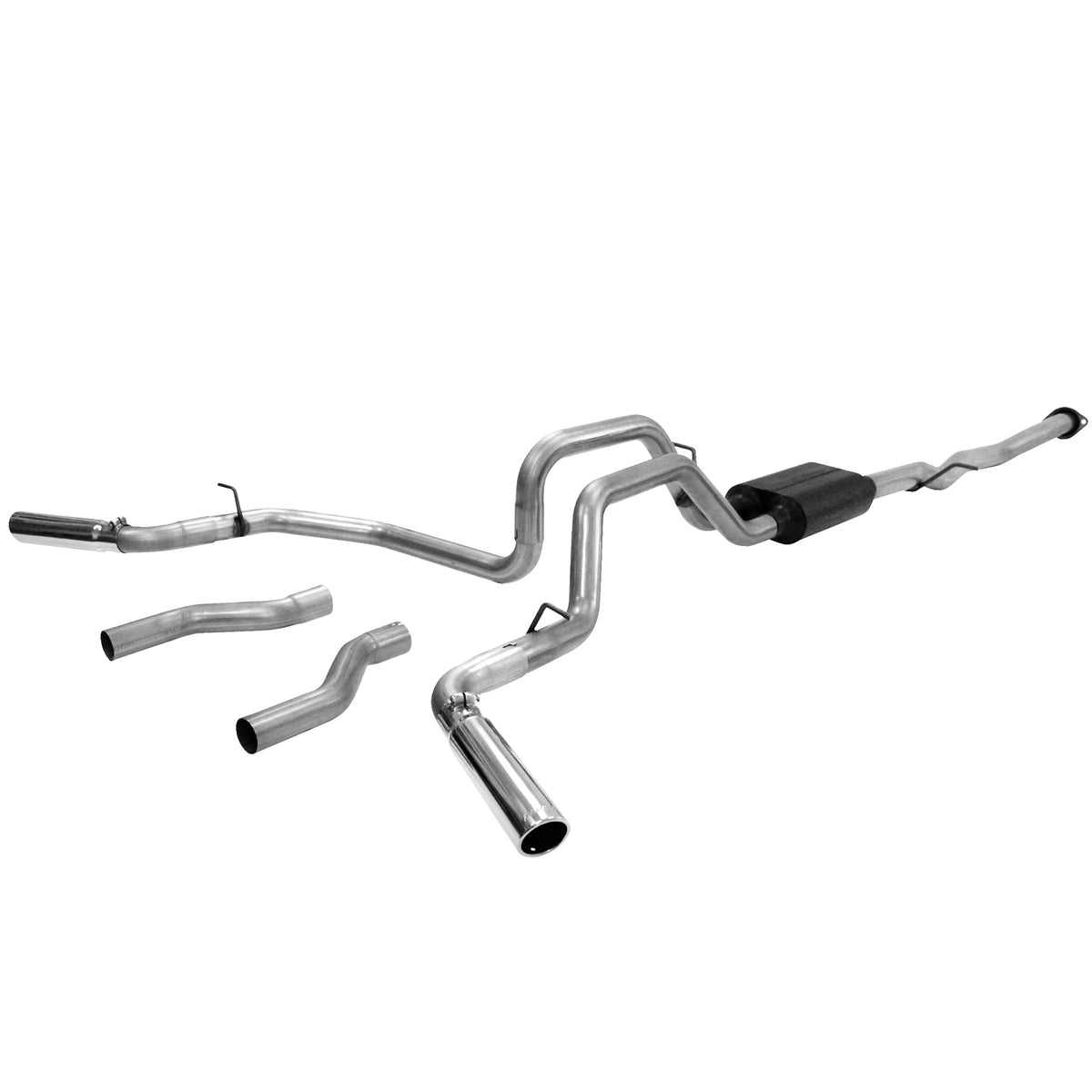 American Thunder Cat-Back Exhaust System 1999-2007* Silverado/Sierra 1500 4.3L, 4.8L, 5.3L Engine Aluminized Steel Aggressive To Moderate Sound Flowmaster